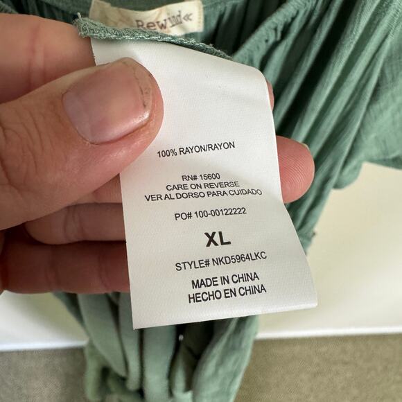 Rewind Juniors Short Sleeve Textured Hi Low Midi Dress US Girl's XL - Picture 7 of 9